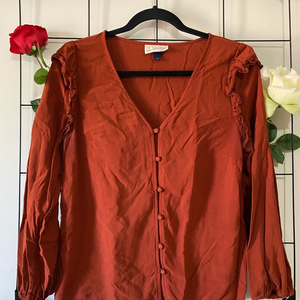 Button-Up Peasant Blouse-Universal Thread - image 2